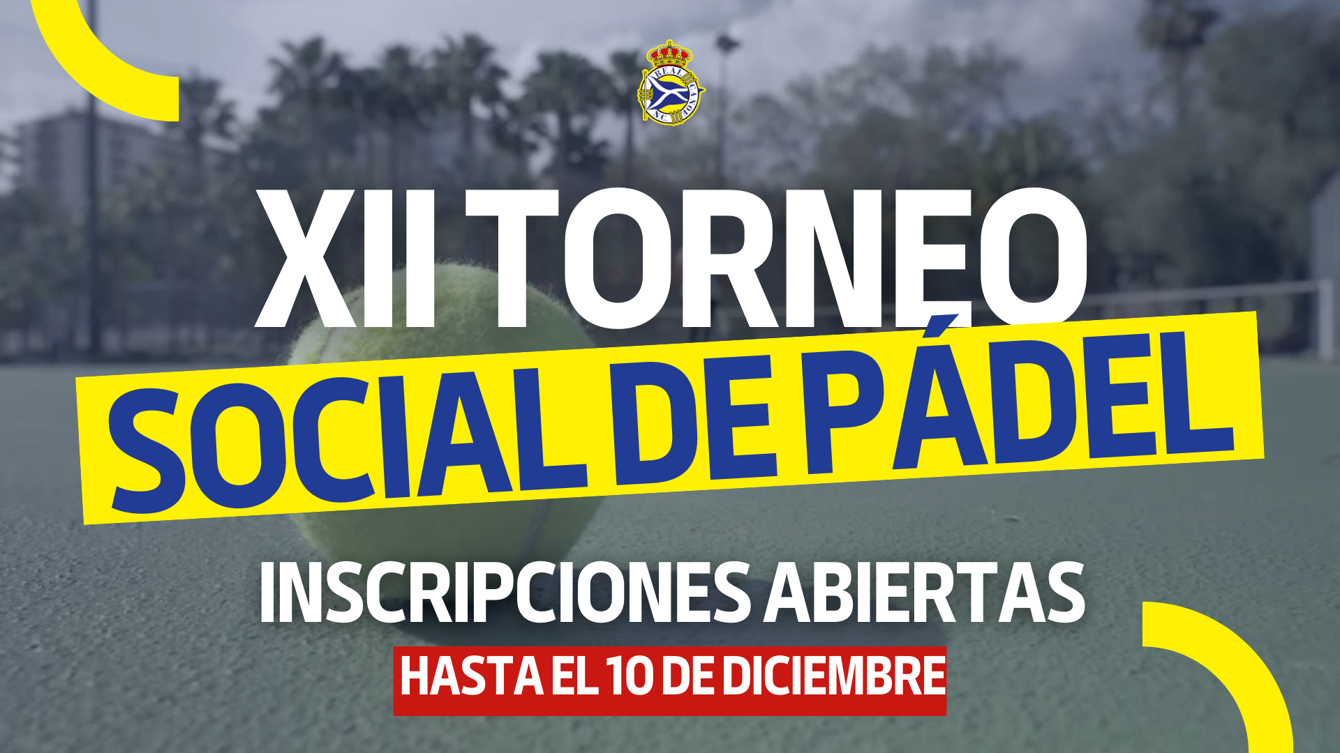 ¡Abiertas las inscripciones para el XII Torneo Social de Pádel!