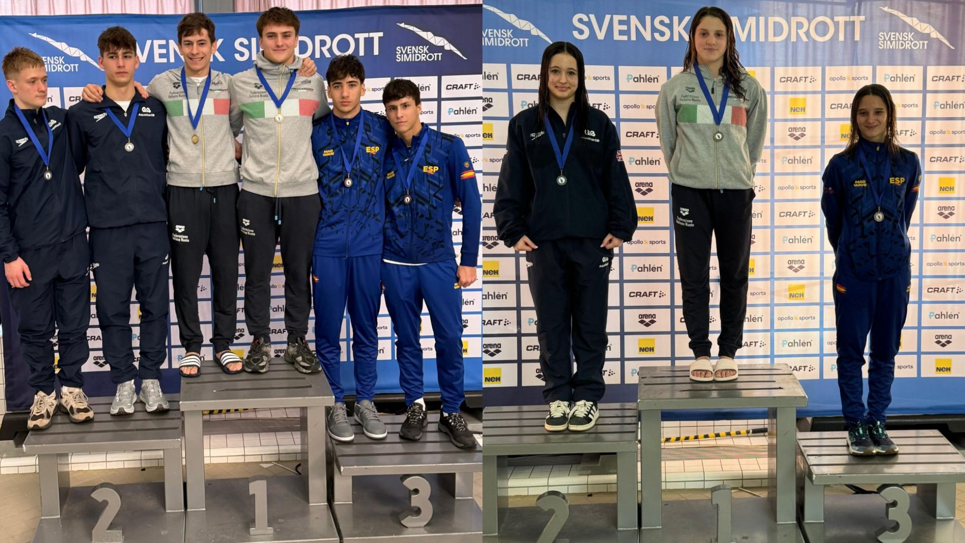 Cinco saltadores canoístas en el 9 Naciones Youth Diving