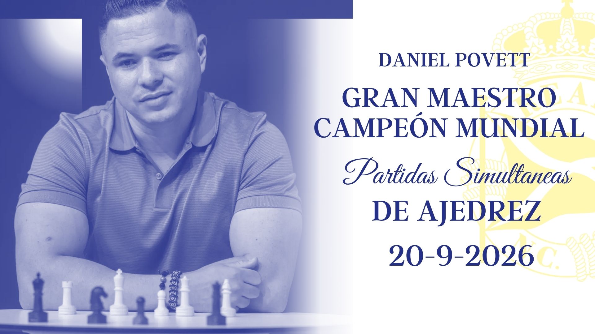 Daniel Pulvett, Gran Maestro y campeón mundial, visita el Real Canoe N.C.